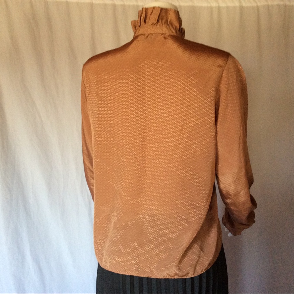 Last Chance! VTG Librarian Blouse Ruffle Necktie - Picture 6 of 8